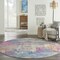 Homeroots 8 ft. Round Ivory & Multi Color Abstract Area Rug 385718 - alternate 2